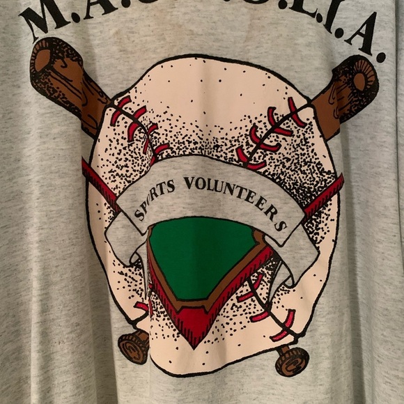 LMENS VINTAGE 90S GRAY FRUIT LOOM BEST SHIRT MAGNOLIA SPORTS BASEBALL SUMMER - Picture 4 of 8